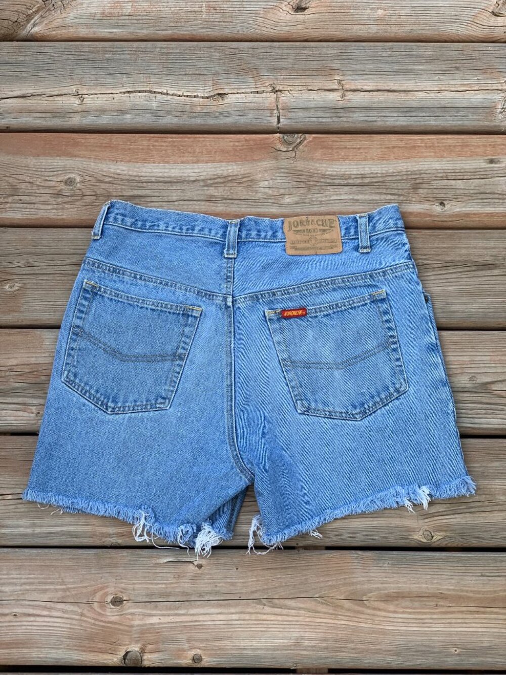 Vintage Jordache Jean Shorts Jorts Mens 33 M Faded Light Wash Denim Cutoffs 90s